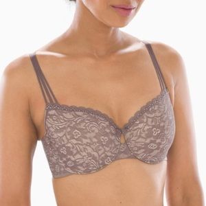 Soma Lace Unlined Balconette Bra in Mochaccino